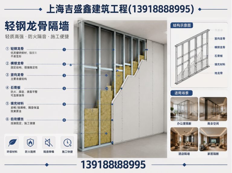 虹口区隔墙吊顶工程展示图